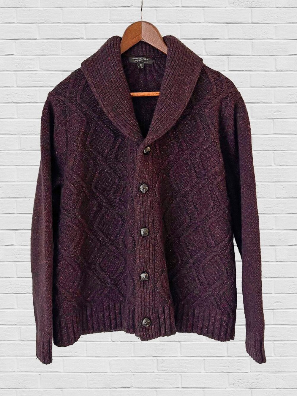 Banana Republic men's button front wool cardigan